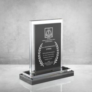CA1460 Füme Camlı Kristal Plaket