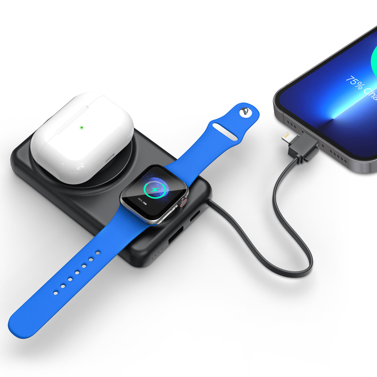225501 KAYABEYİ 10.000 MAH SİYAH MAGSAFE ve WIRELESS POWERBANK - Görsel 4