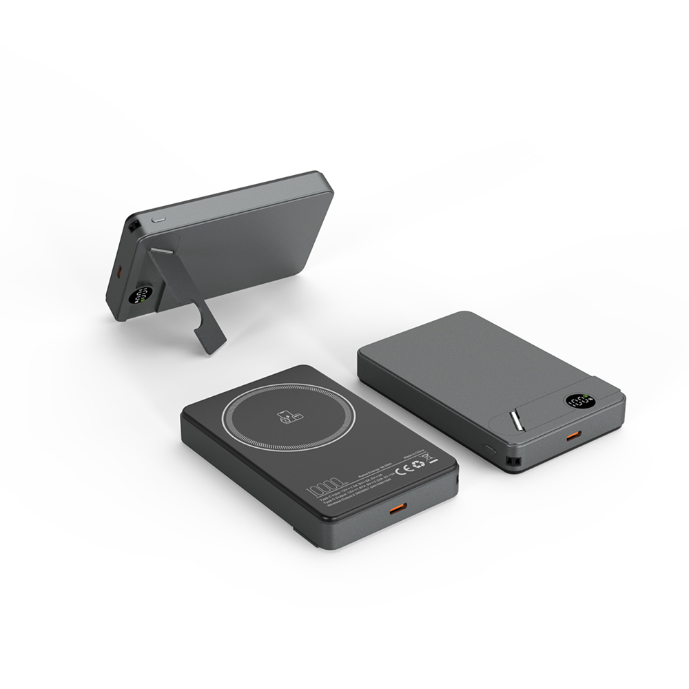 225601 KİLYOS 10.000 MAH SİYAH MAGSAFE ve WIRELESS STANDLI POWERBANK - Görsel 2