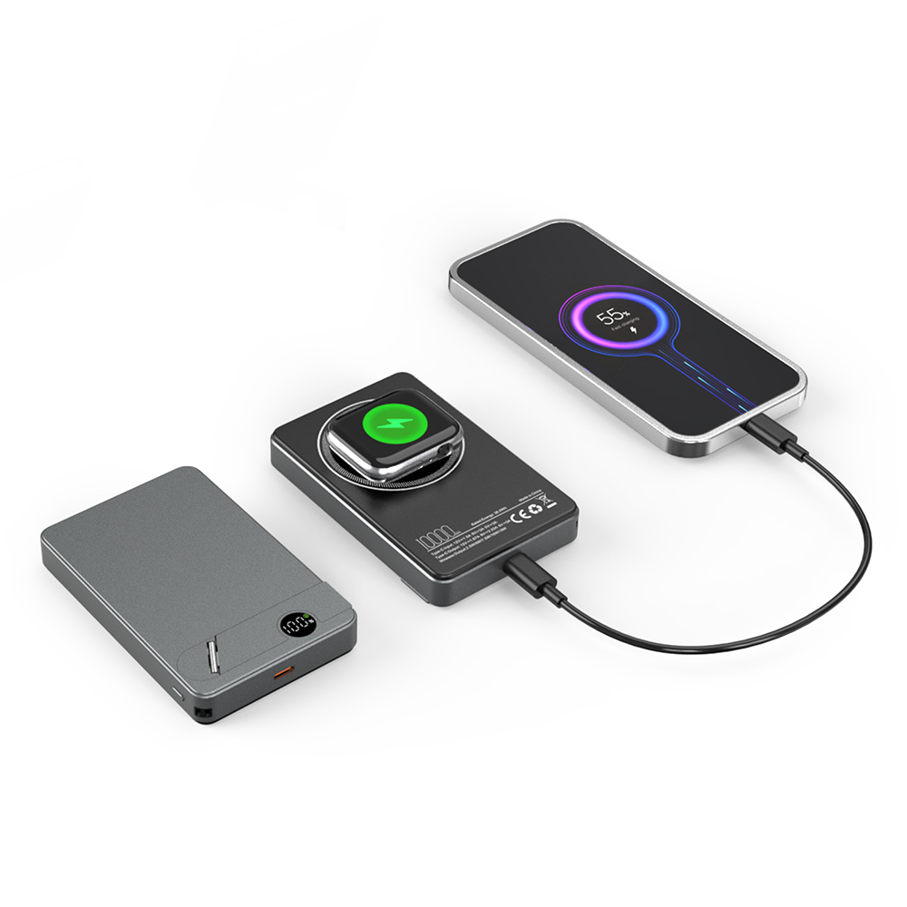 225601 KİLYOS 10.000 MAH SİYAH MAGSAFE ve WIRELESS STANDLI POWERBANK - Görsel 3