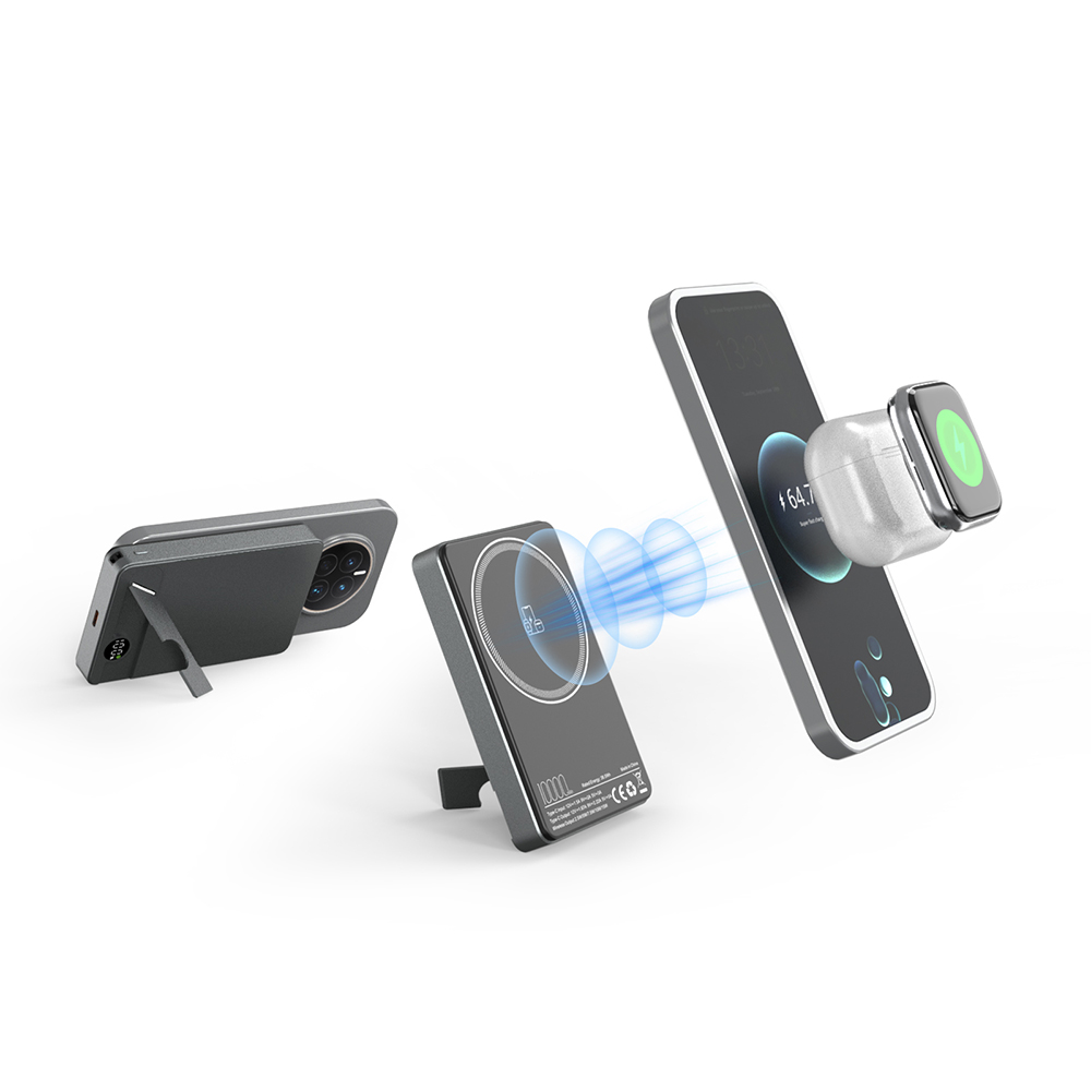 225601 KİLYOS 10.000 MAH SİYAH MAGSAFE ve WIRELESS STANDLI POWERBANK - Görsel 5