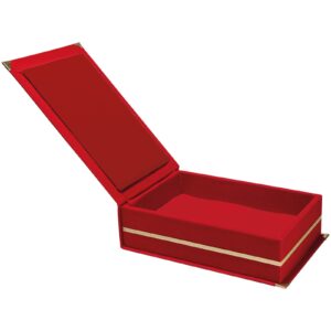 879204 KAŞMİR KIRMIZI KADİFE PLAKET KUTUSU (14X24 CM)