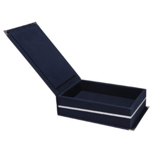 879205 KAŞMİR LACİVERT KADİFE PLAKET KUTUSU (14X24 CM)