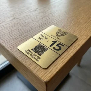 Qr Kodlu Masa Numaralı Metal Etiket ME103
